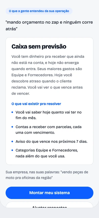 Confere o que ele entendeu
